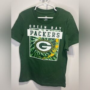 Green Bay Packers Girls Tee Size Medium 7 / 8 - Green and Yellow